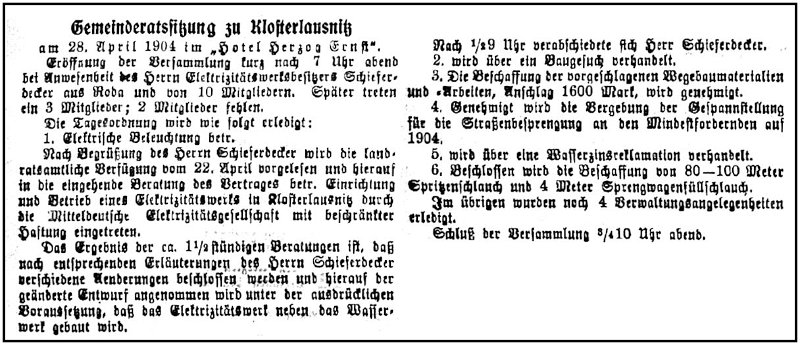 1904-05-08 Kl Gemeinderatssitzung